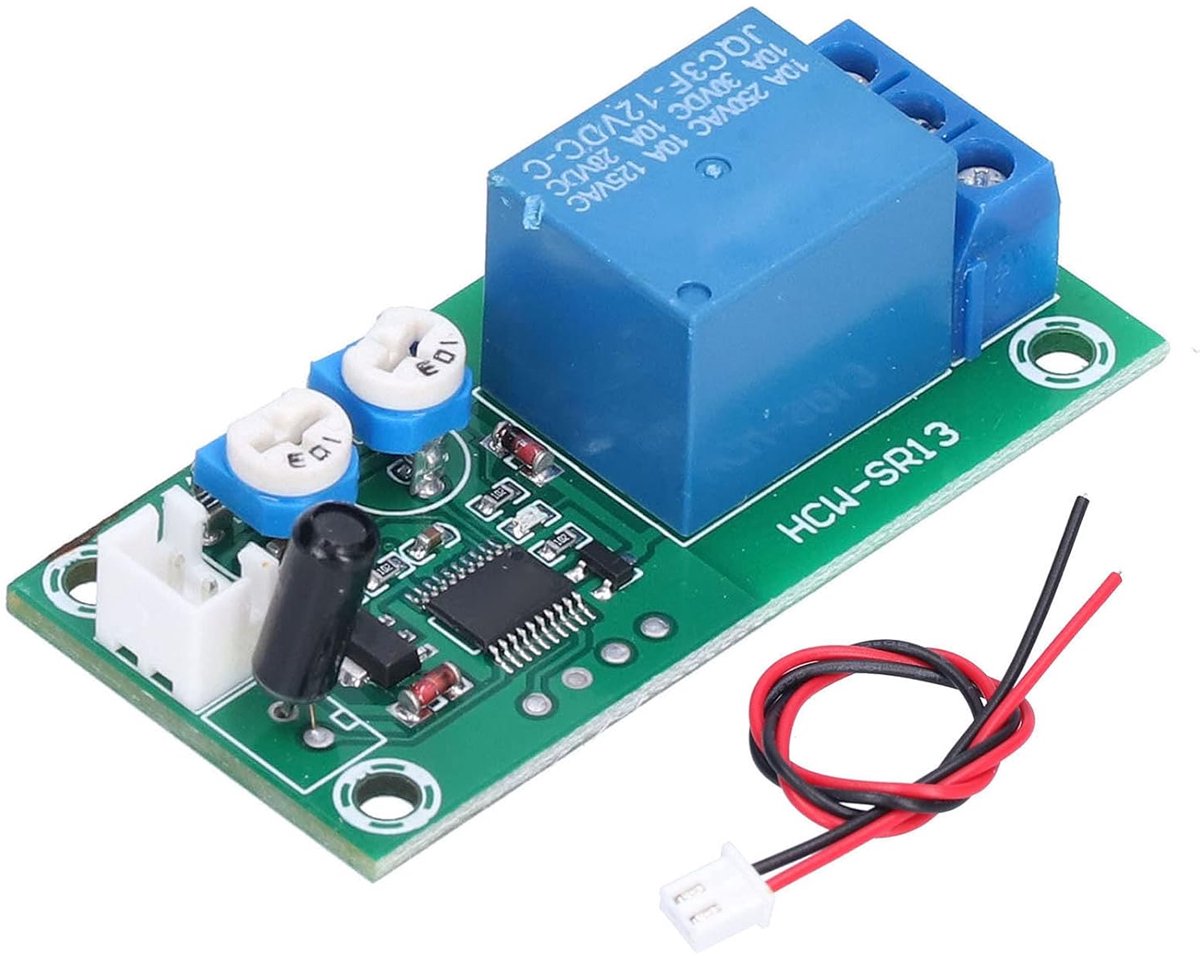Trillingssensormodule - Alarm sensor - Detectie en alarm - Instelbare gevoeligheid - DC 12V - Zwart