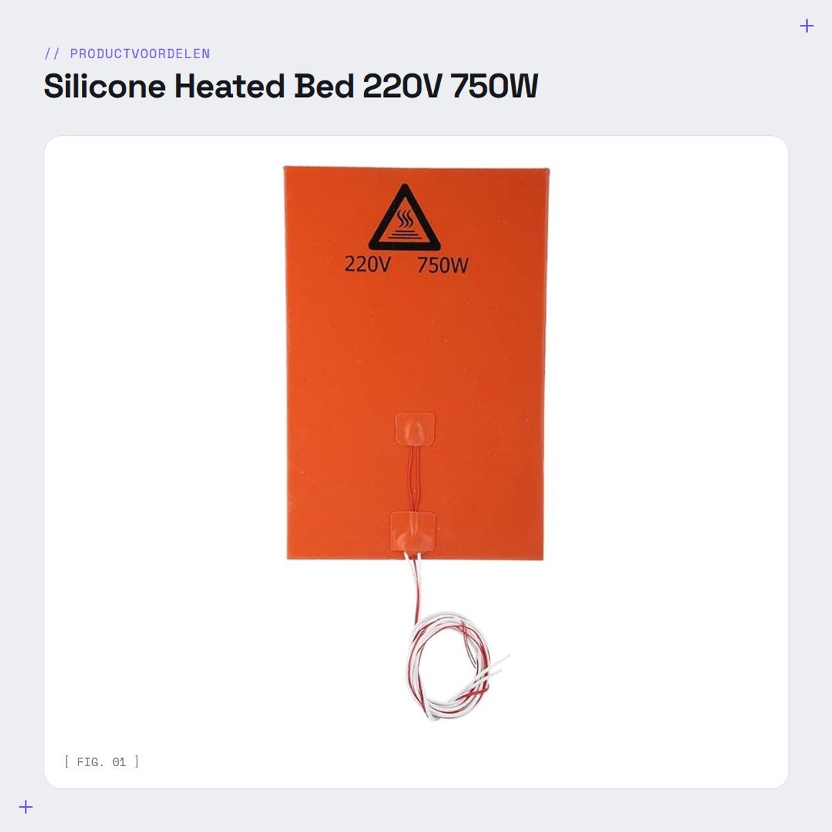 Silicone Heated Bed 220V 750W voor 3D Printers - Hoge Temperatuur Efficiëntie
