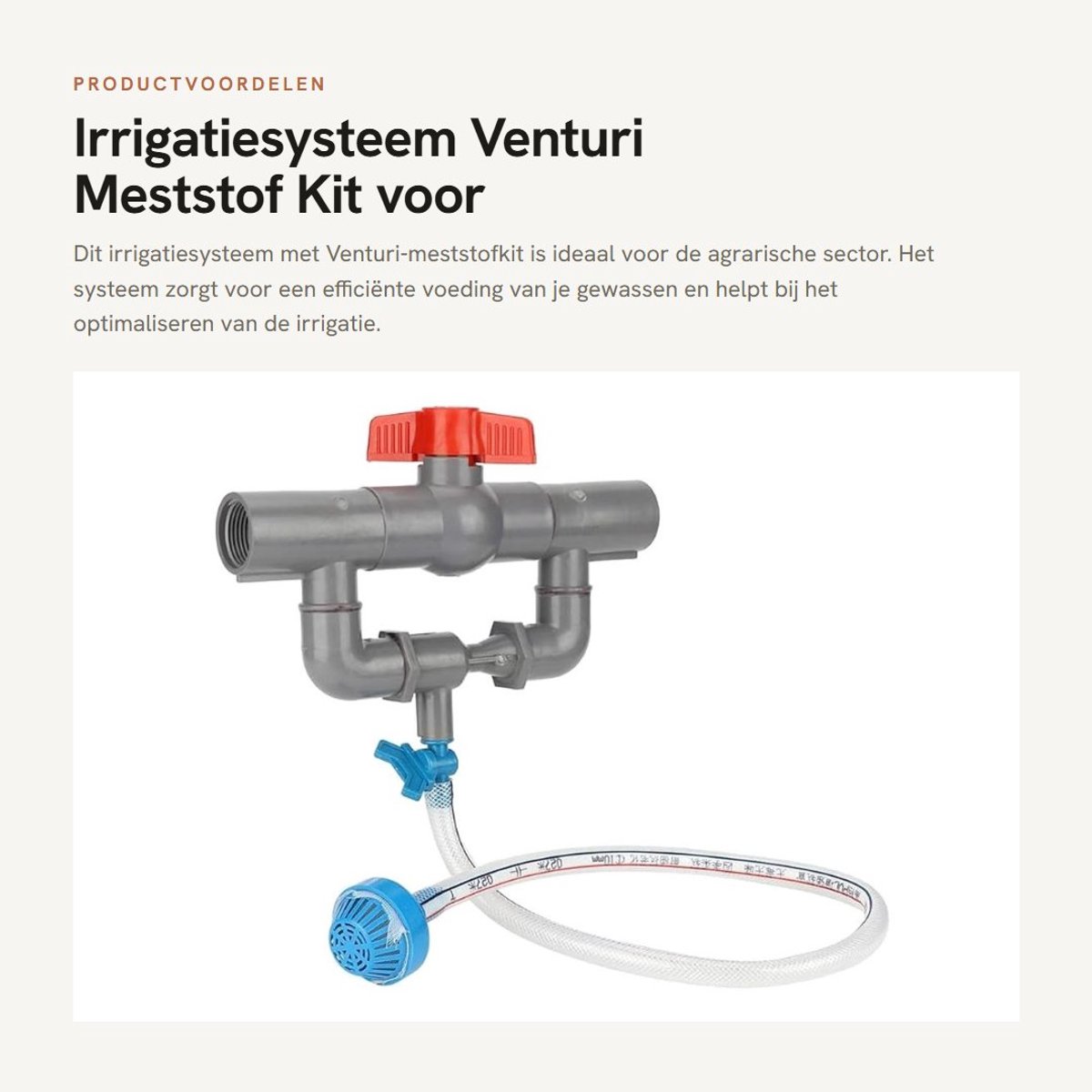 Dailygoods- Irrigatiesysteem Venturi Meststof Kit - Waterdruppelaar - Bewateringssysteem - Slang - Veiligheidsinstructies - Geschikt voor landbouw - Meststofsysteem