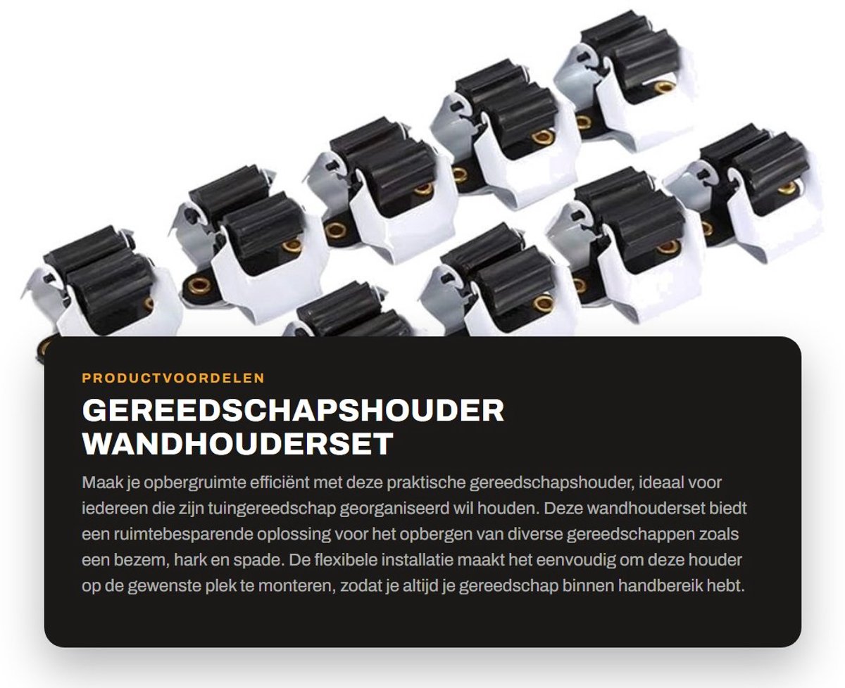 Dailygoods- Gereedschapshouder 10 Stuks - Bezemhouder - Wandhouder - Steelhouder - Houder voor Tuingereedschap - Ruimtebesparend - Opbergbeugel