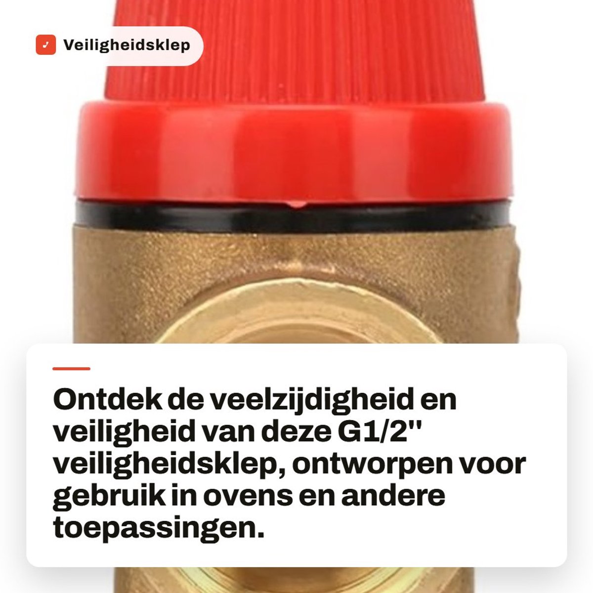 Dailygoods- Veiligheidsklep G1/2'' - Messing DN15 - Druk 3bar/6bar - Duurzaam - Lekdicht - Hoogwaardig materiaal - Drukventiel