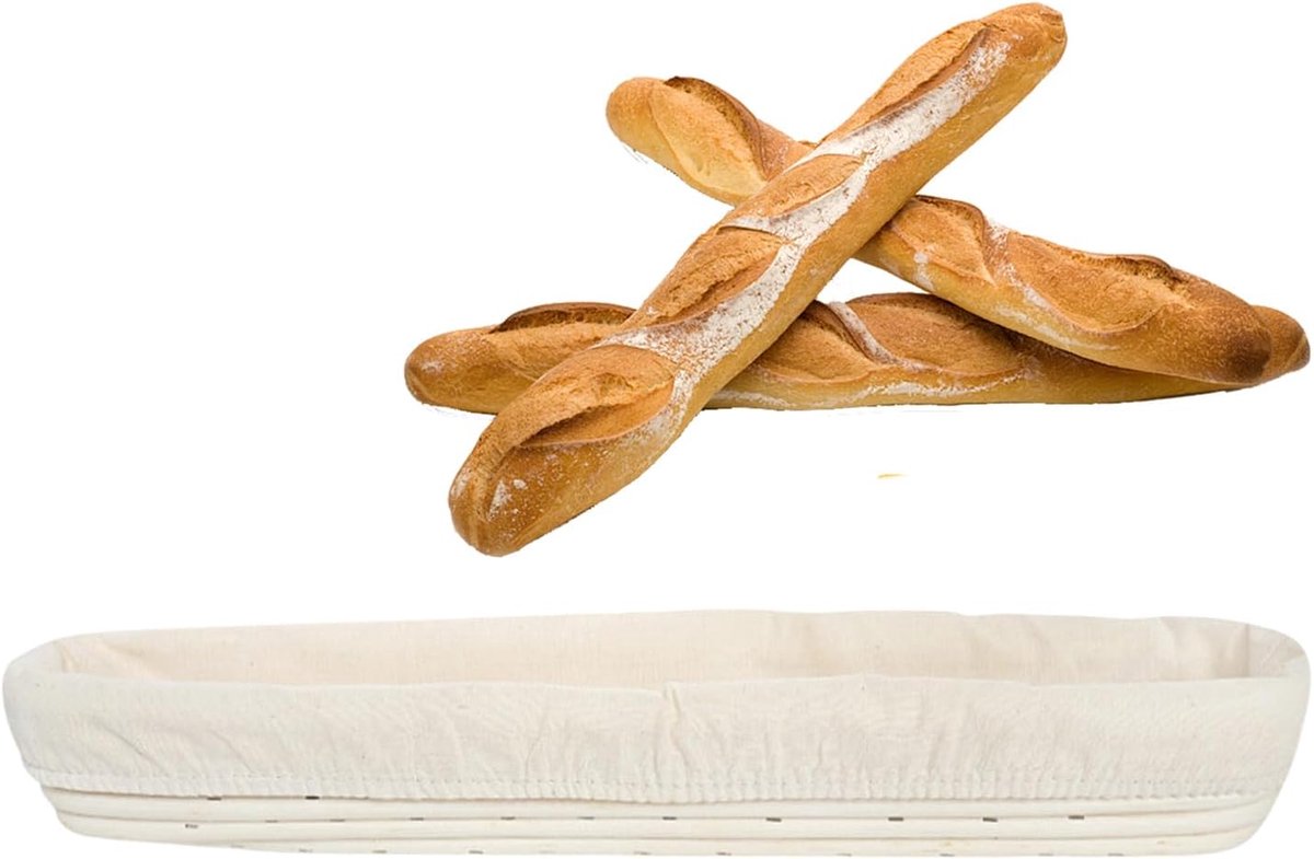 Rijsmand Brood - Banneton mand - Ambachtelijk Brood Bakken - Handgeweven Rotan - 43 x 9 x 5.5 cm - Natuurlijk