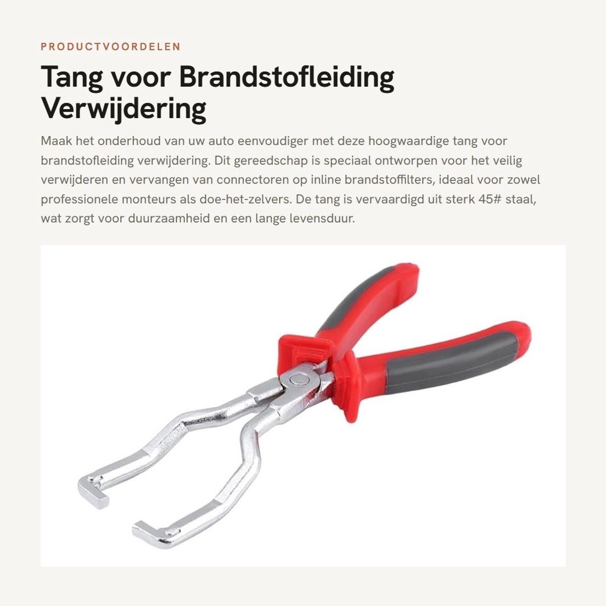 Dailygoods- Brandstofleiding Tang - Verwijderen Connectoren - Gereedschap Auto - 45# Stalen Constructie - Duurzaam - Afmeting 22*6,5 cm - Brandstofslangklem