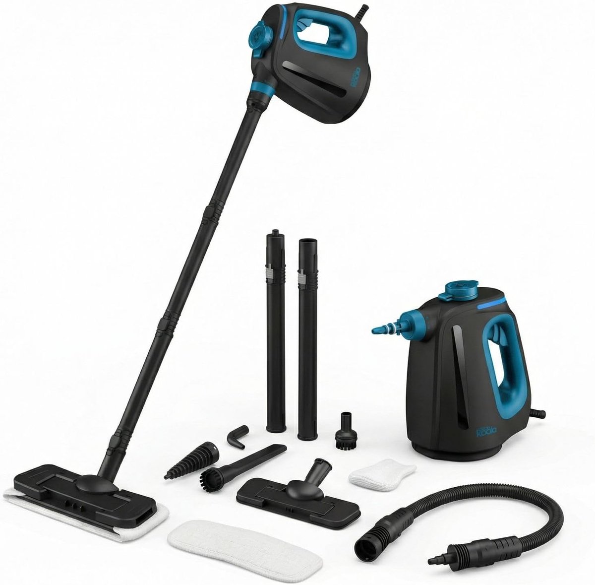2-in-1 Stoomreiniger - Handstomer Vloerstomer - Grondig Schoonmaken - 15 Seconden Opwarmtijd - 30 Min Stoom - Zwart Blauw