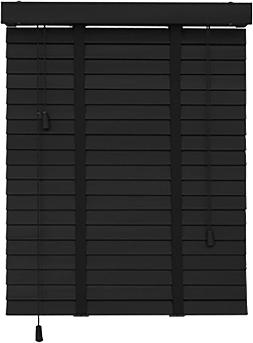 Houten Jaloezieën - Houten Blinds - Zonwering Binnen - Massief Hout - 50mm Lamellen - Natu