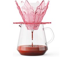 Koffiefilter Sneeuwvlok - Doseerhouder Druppelaar - Koffie Zetten - Afneembaar Ontwerp - Draagbaar - Roze