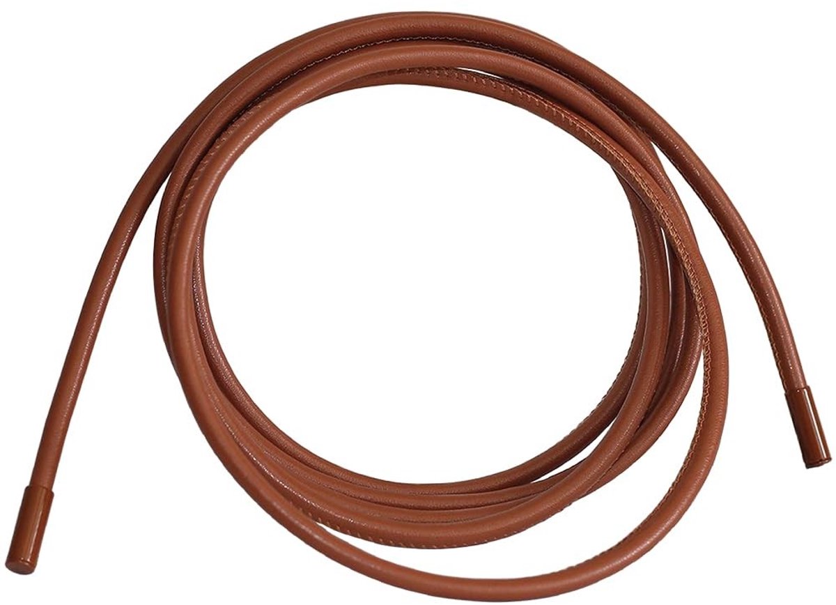 Dailygoods - Damesriem van kunstleer, met trekkoord, rond, smal, 162,5 cm lang, boho-stijl, voor jeans, broeken, jurken en rokken (wit)