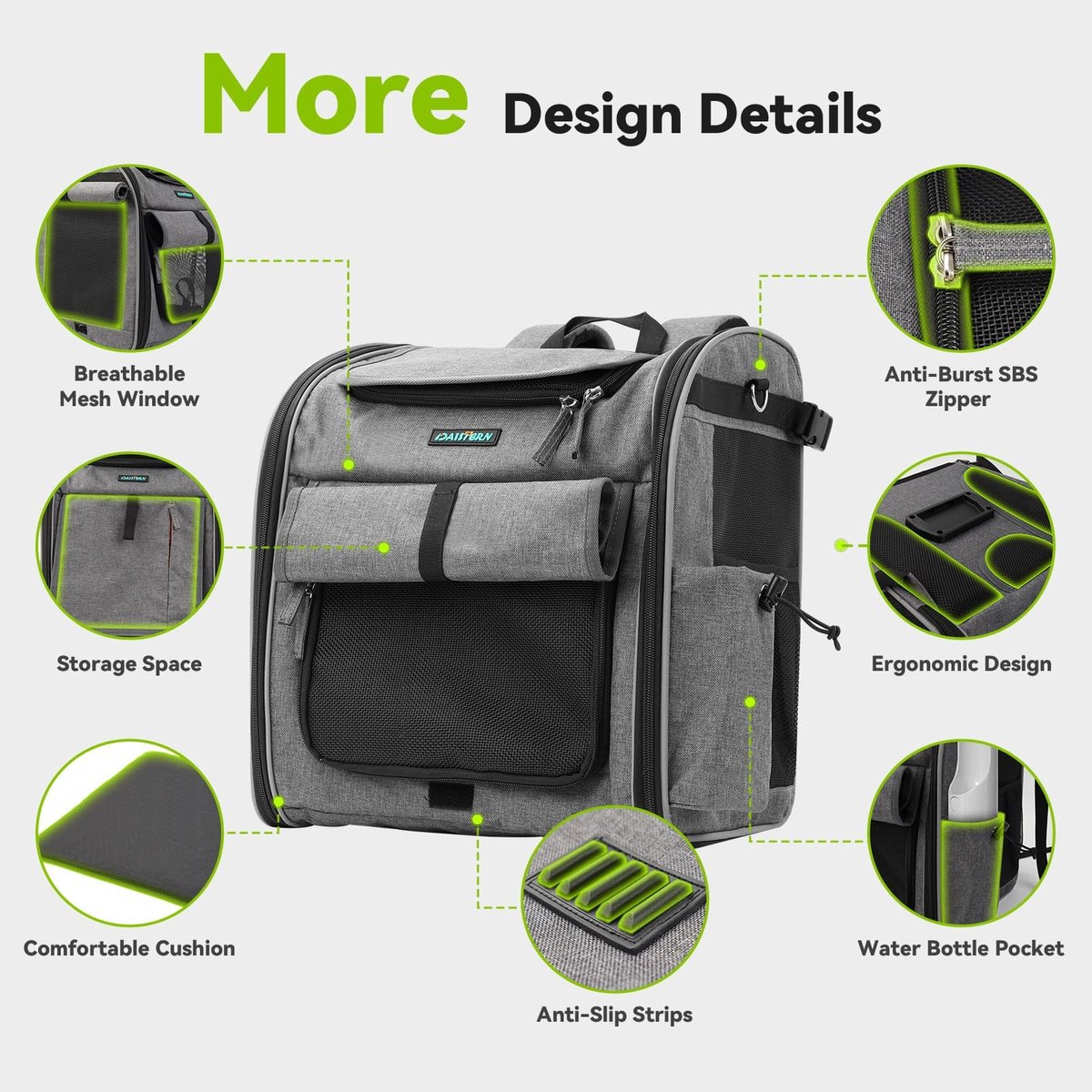 Dailygoods- Hondenmand Opvouwbaar - Fietsmand - 4-in-1 Rugzak - Robuuste L-houder - Tot 10 kg - Geschikt voor E-bikes - Hondentas