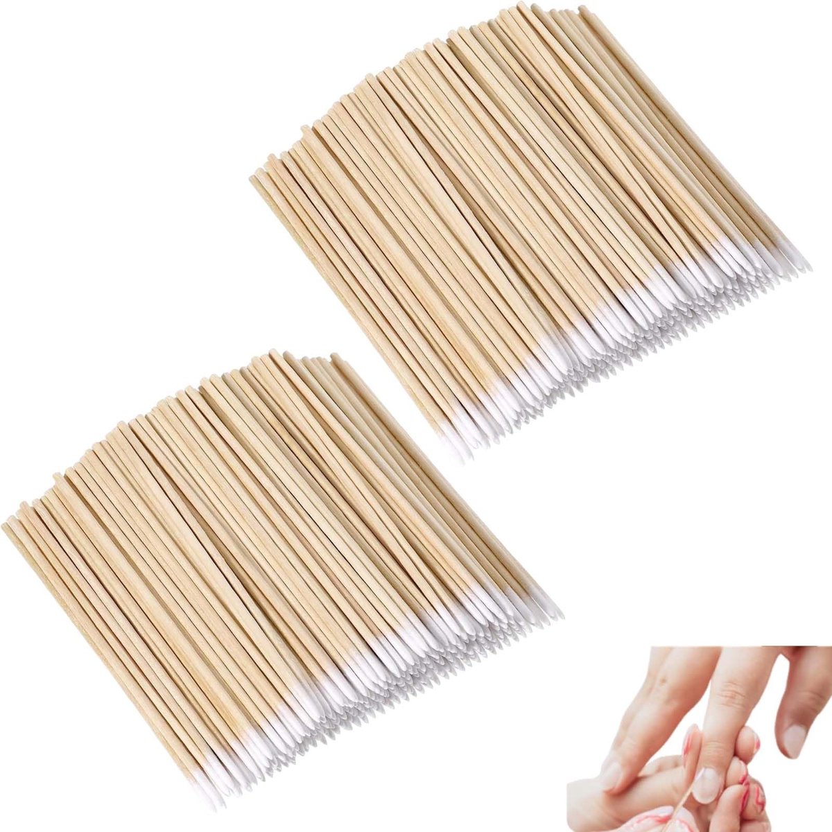 Dailygoods- Wattenstaafjes 600 Stuks - Puntige Wattenstaafjes - Houten Stokjes - Precisie voor Schoonheid - Schoonmaak en Handwerk - Nauwkeurig Make-up Aanbrengen - Make-upstaafjes