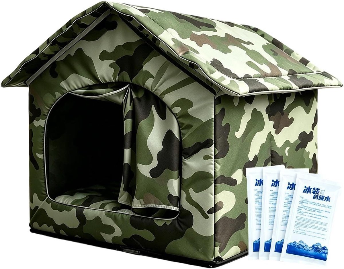 Koel Kattenmand - Kattenhuis Waterdicht - Zomercomfort Vergroten - Met Ingebouwde Koelaccu's - 40 x 35 x 35 cm - Grijs