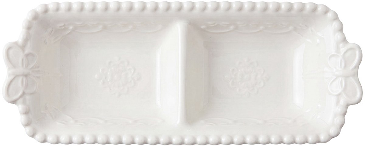 Clayre & Eef Decoratie schaal Wit Keramiek