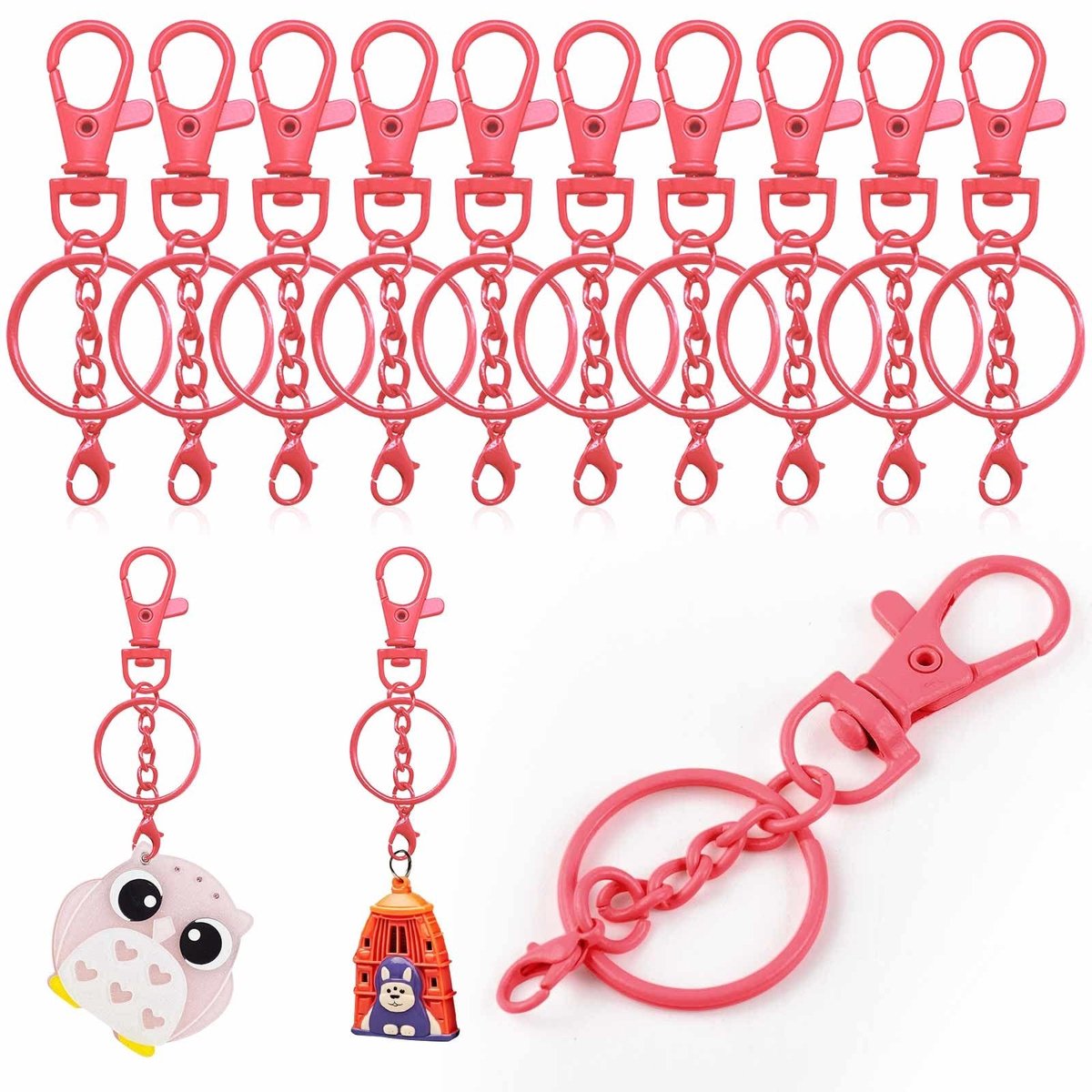 Dailygoods- Karabijnhaken 25 mm - 50 Stuks - Sleutelhangers - Sleutelhanger Maken - Hoogwaardig Metaal - Duurzaam en Handig