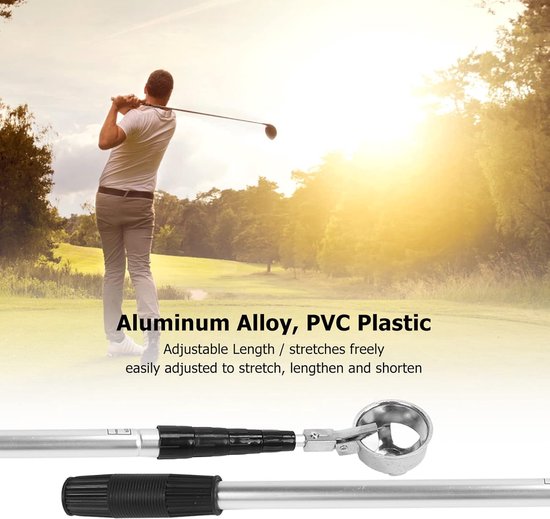 Telescopische Bal Retriever - Ballengrijper - Golf Ballen Vinden - Verstelbare Lengte - 203 cm - Zilver — afbeelding 3