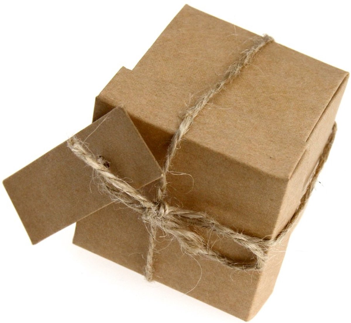 Dailygoods- Candy Boxes 20 Stuks - Kraft Bruiloft Dozen - Gunstzakken - Cadeaudozen met Deksel - 50 x 50 x 50 mm - Natuurlijke Kraftpapier