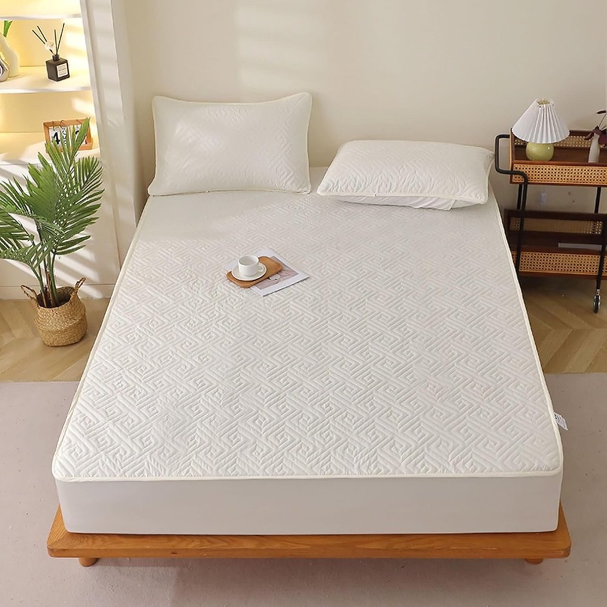 Hoeslaken - Bedlaken Molton - Warm Slapen - Waterdicht - 120 x 200 cm - Beige