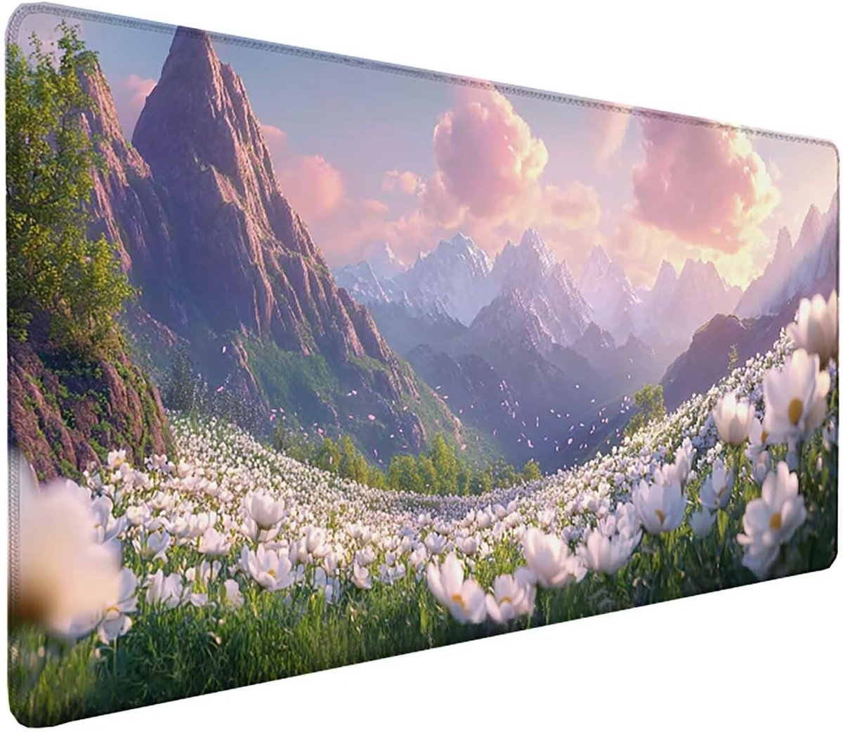 XXL Muismat - Bureauonderlegger - Werk en spel - Genaaide randen - 100 x 50 cm - Landschap