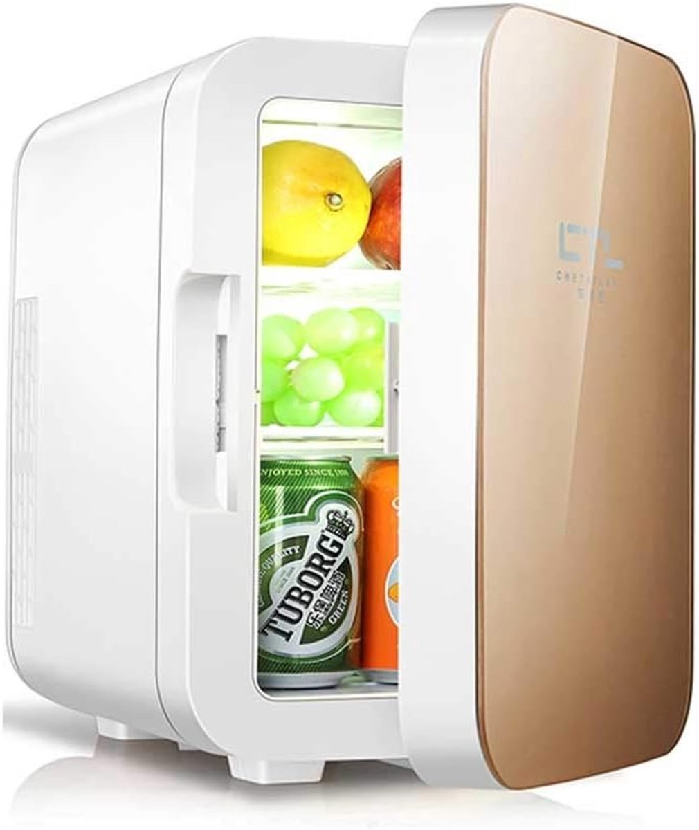 Kleine Koelkast - Mini Koeler - Drankjes Koelen - Stil En Draagbaar - 10L Capaciteit - Goud