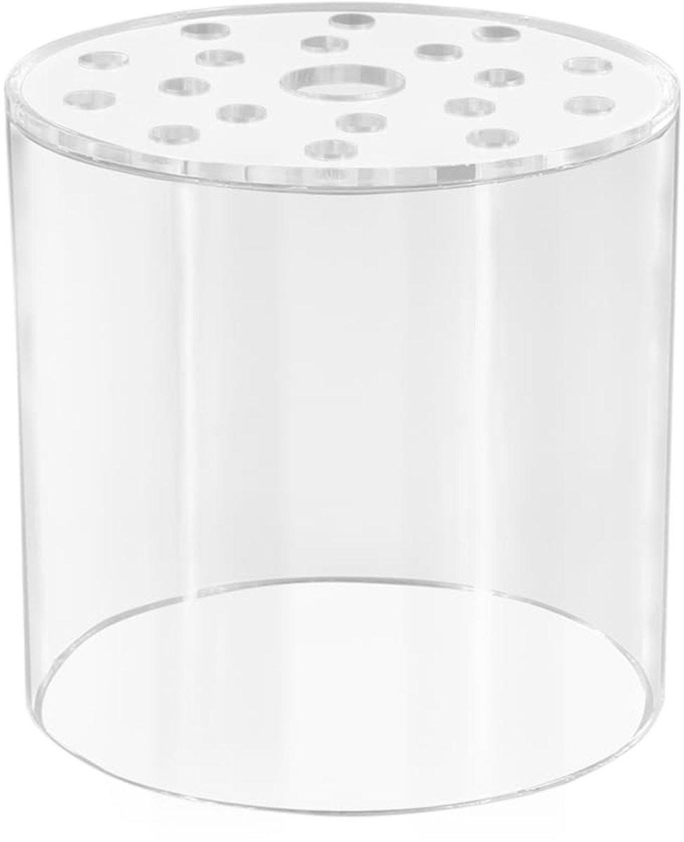 Dailygoods- Beschermhoes Voederbak Koraal - Transparant Acryl - Voedselbescherming - Kweekbescherming - 80 mm/100 mm/120 mm - Sterk en Stevig