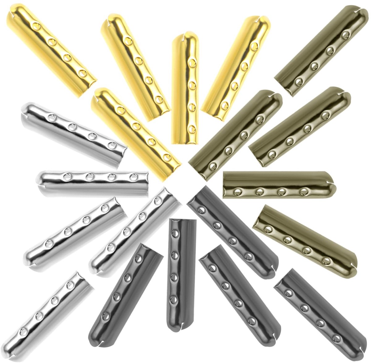 Dailygoods - Aglets voor veters, diverse kleuren metalen schoenveter eindtips vervanging schoen kant hoofd paracord caps voor doe-het-zelf reparatie sneaker schoenveters hoodies broek string, 100 stuks