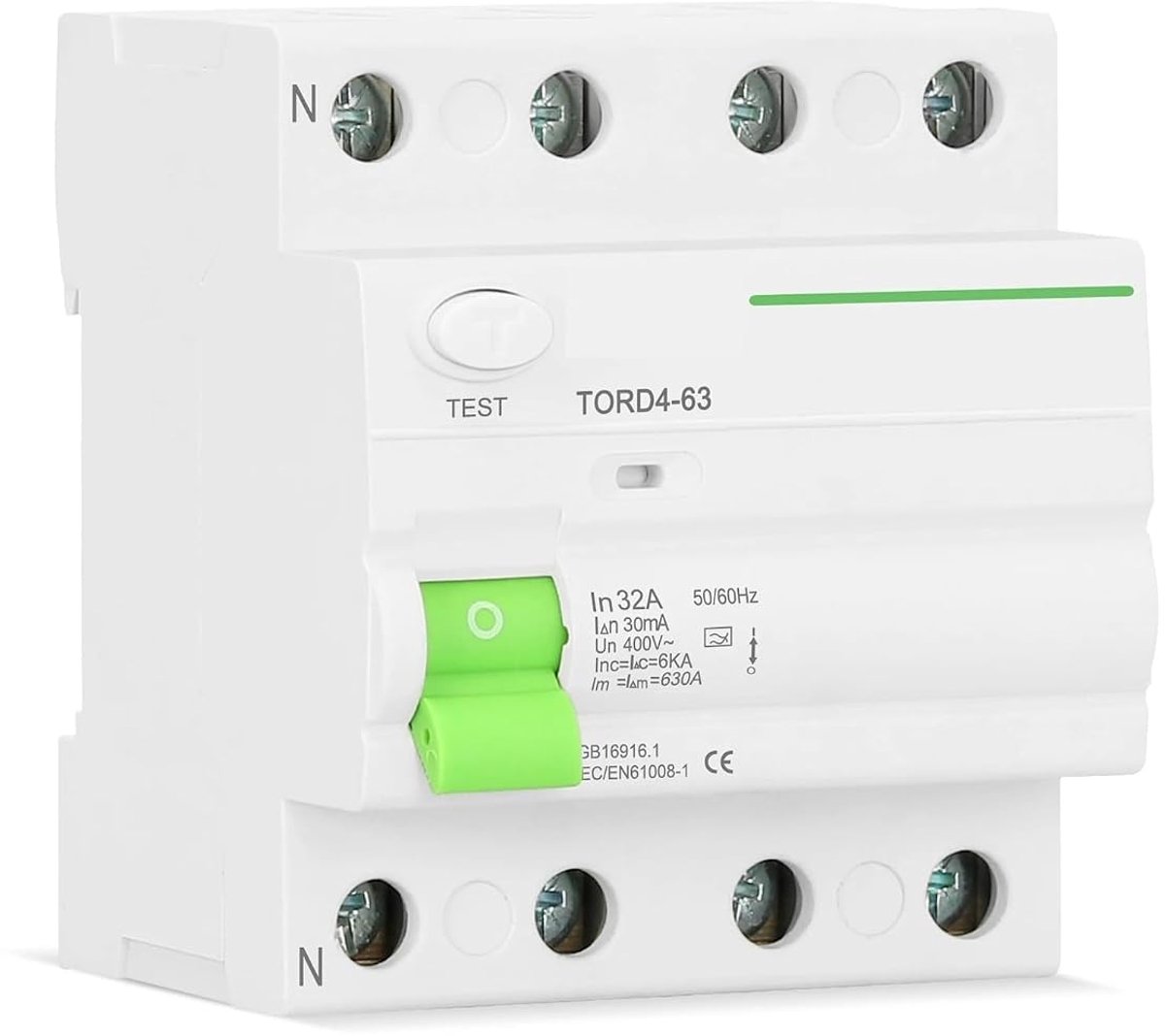 Aardlekschakelaar - Stroomonderbreker RCD - Veilige Stroomvoorziening - Type A Karakteristiek - 40A 30mA - Grijs