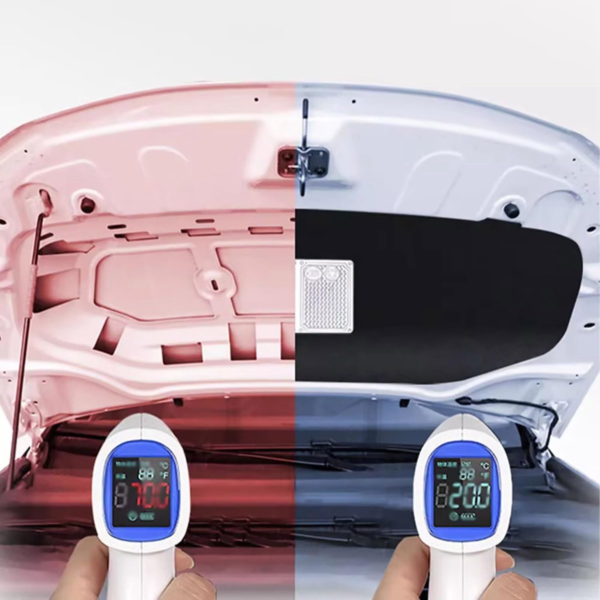 Motorkap Isolatie - Isolatie deken - Rijgeluid Dempen - Warmte reflecterend - 1 stuk - Zwart