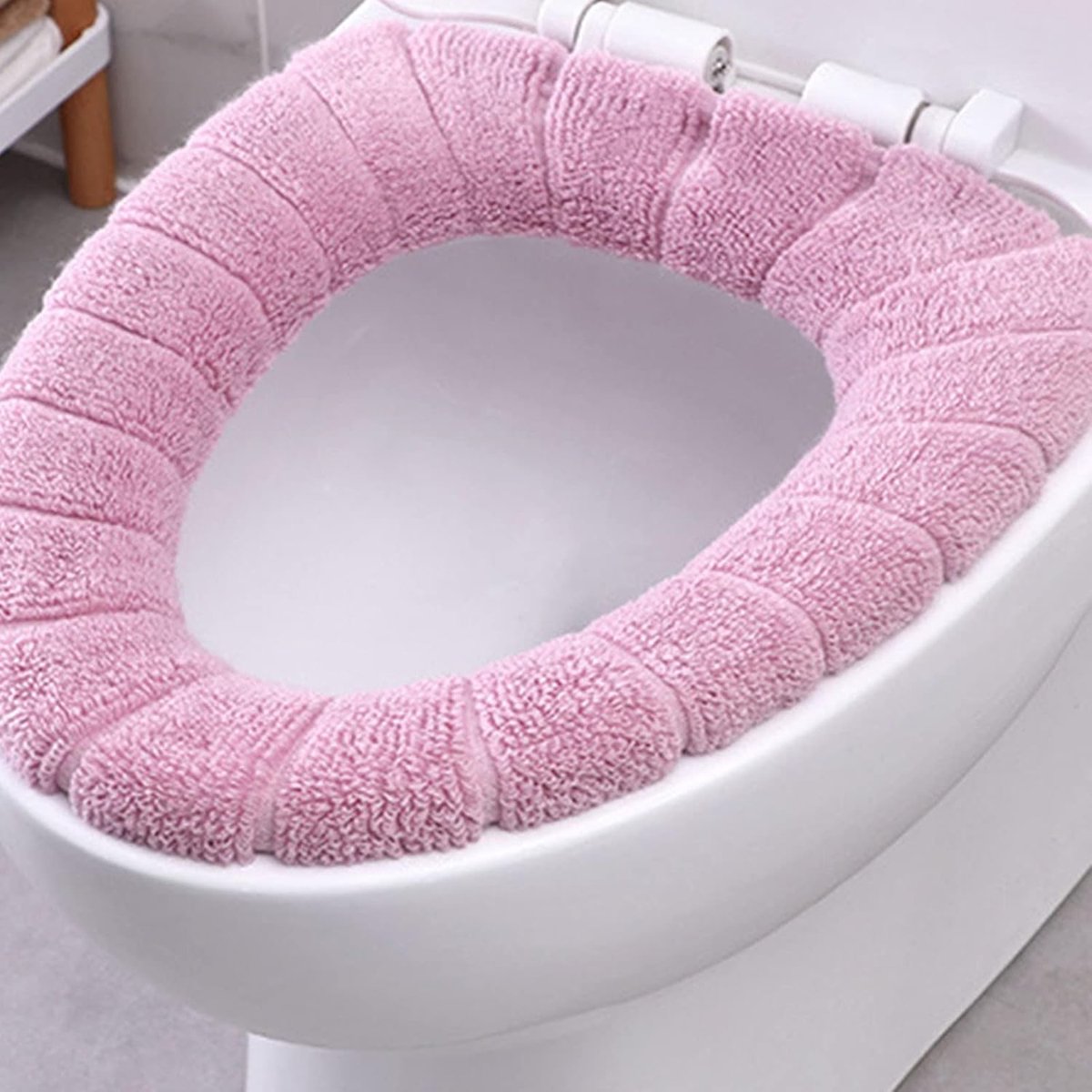 Toiletbrilhoezen - Zachte Pads - Warmte Comfort - Universele Pasvorm - 4 Stuks - Roze