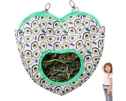 Hooitas Kleine Dieren - Voerhouder Konijn - Netjes Voeren - Scheurbestendig Materiaal - 30x24 cm - Avocado