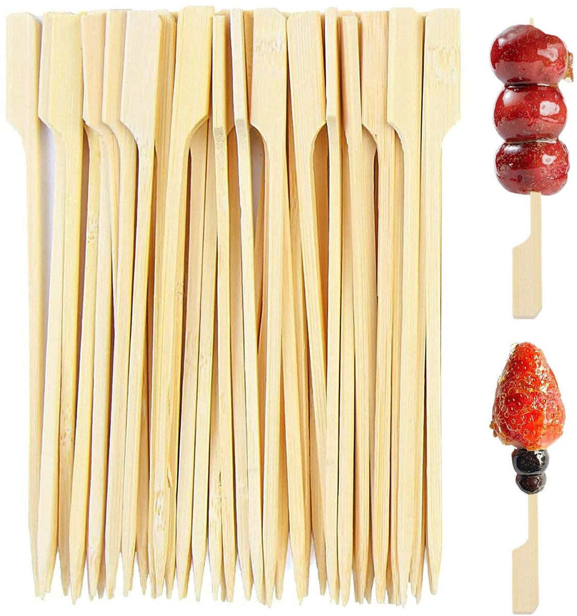 Dailygoods - 1000 stuks 12 cm bamboe peddelspiesjes, houten kebabspiesjes, fruit kebab sticks voor cocktails, fruit, barbecue snacks