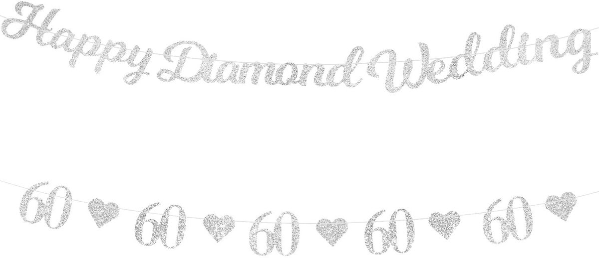 Dailygoods - Banner voor 60-jarig Huwelijksjubileum met Gouden Hart