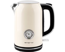 Emerio Retro Waterkoker - 1.7 Liter - 360° draaibaar - Verborgen verwarmingselement - 2200W - WK-133282.1 Crème