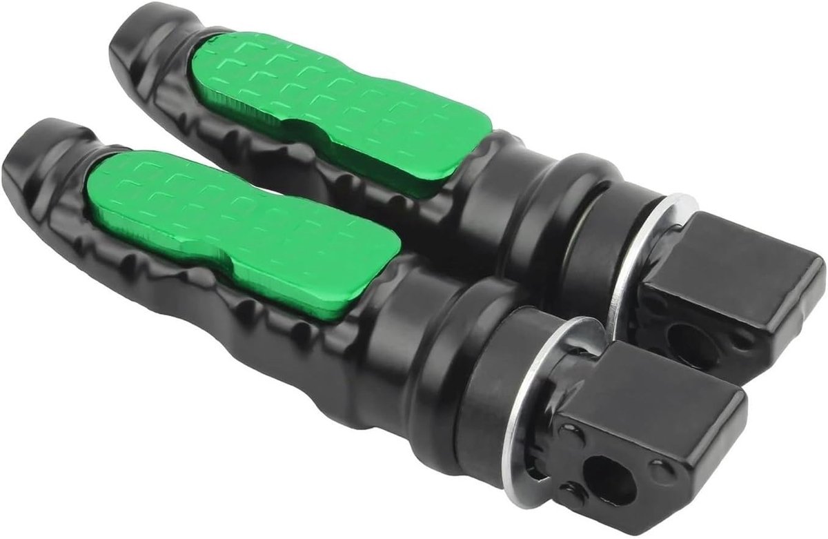 Motorfiets Voetsteunen - Achterpassagier Pedalen - Comfortabel Rijden - Universele 8MM Pasvorm - Aluminium Legering - Zwart