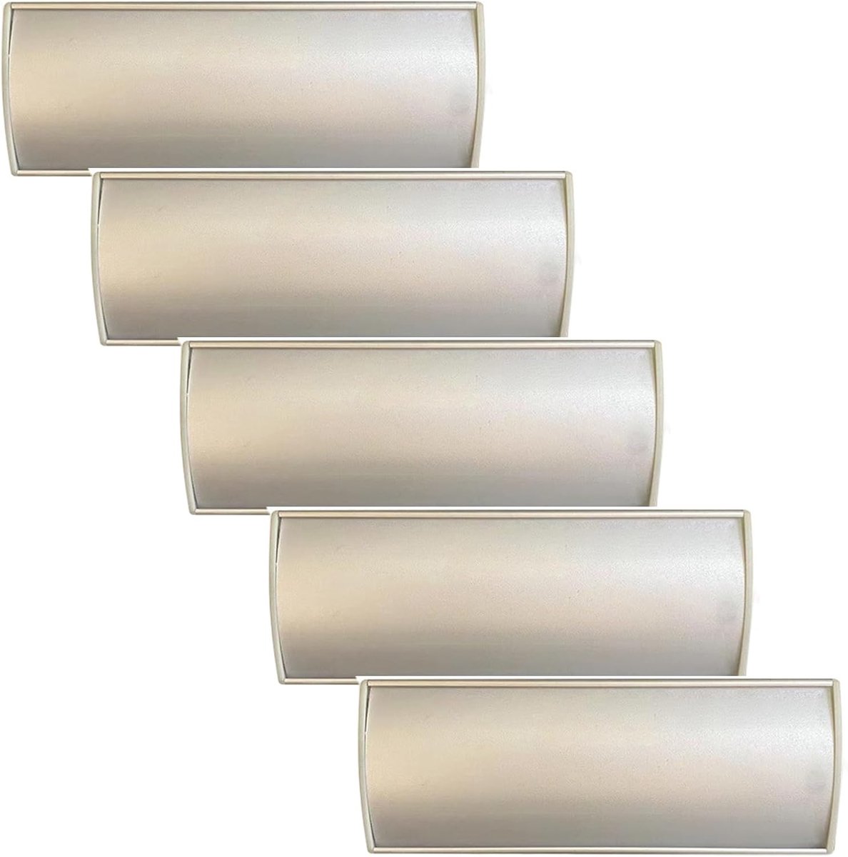 Naambordjes Houder - Deur Sign Holder - Kantoor Organisatie - Sleek Gebogen Design - 6 Stuks 21x8cm - Zilver