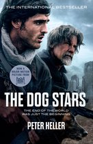 Boekomslag van 'The Dog Stars' met twee mannen en een hond. Tekst: 'The international bestseller'.