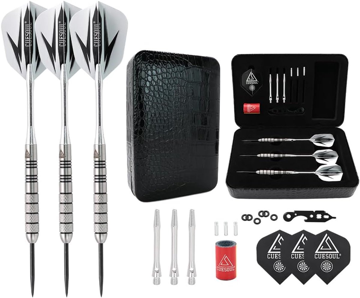 Stalen Dartpijlen Set - Wolfraam Darts - Precisie Spel - Gecentreerd Gewicht - 22 Gram - Zilver