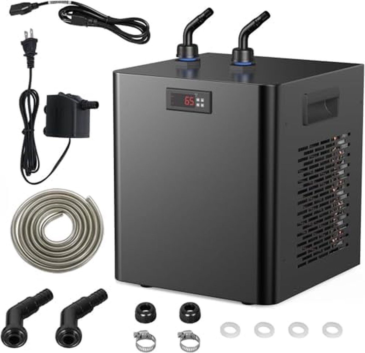 Aquarium Koeler - Waterkoeler Vis - Aquarium Temperatuur - Efficiënte Koeling - Tot 500L - Zwart