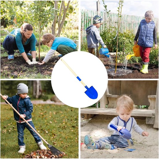 Kindertuingereedschap Set - Zandschep Houten Handvat - Buiten Spelen - Ergonomisch Ontwerp - 72 cm Schep - Metaal — afbeelding 2