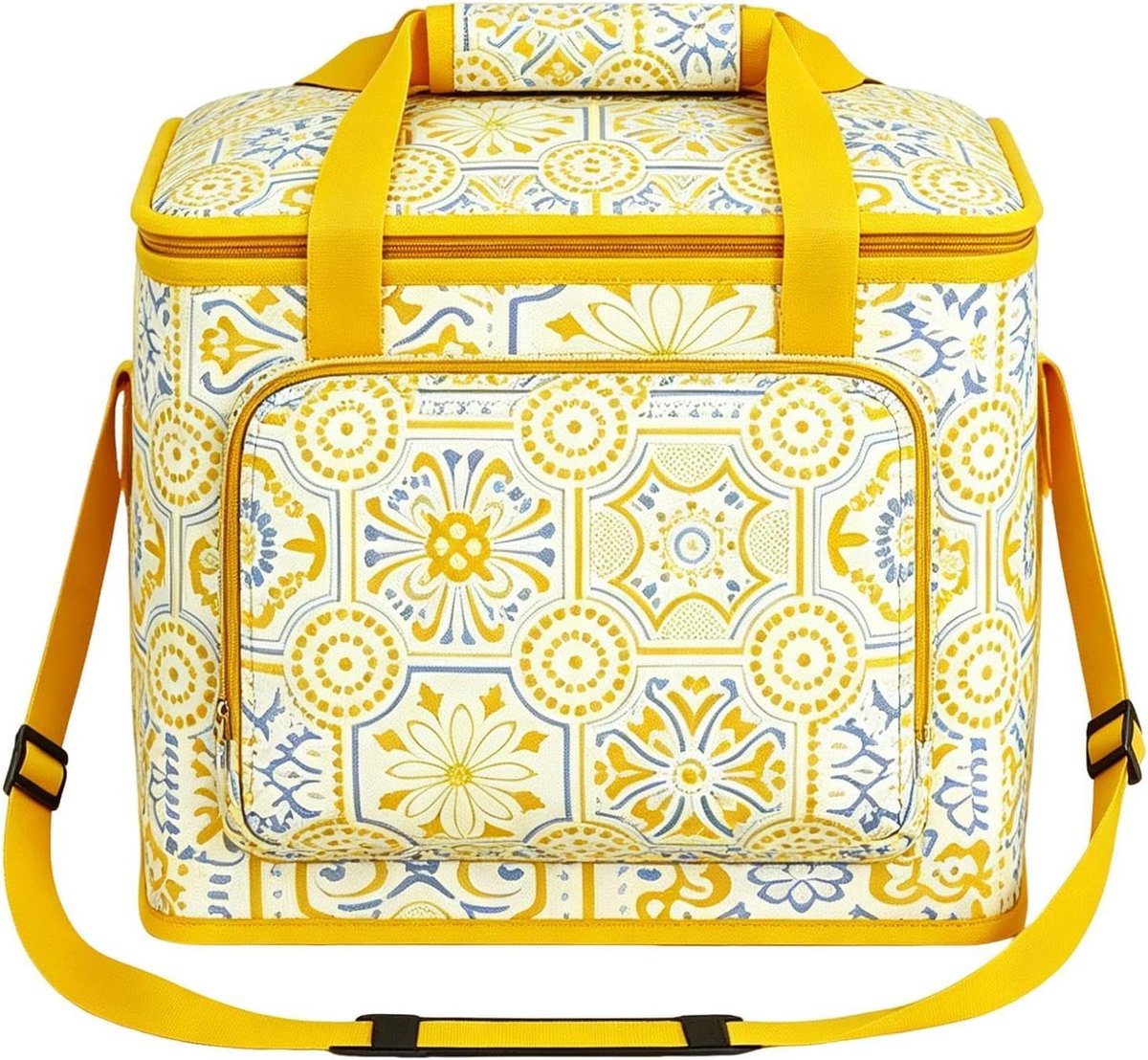 Picknick Koeltas - Geïsoleerde Draagbox - Buitenmaaltijden Koel - Waterbestendig Oxford Materiaal - 30 x 12 x 20 cm - Geel