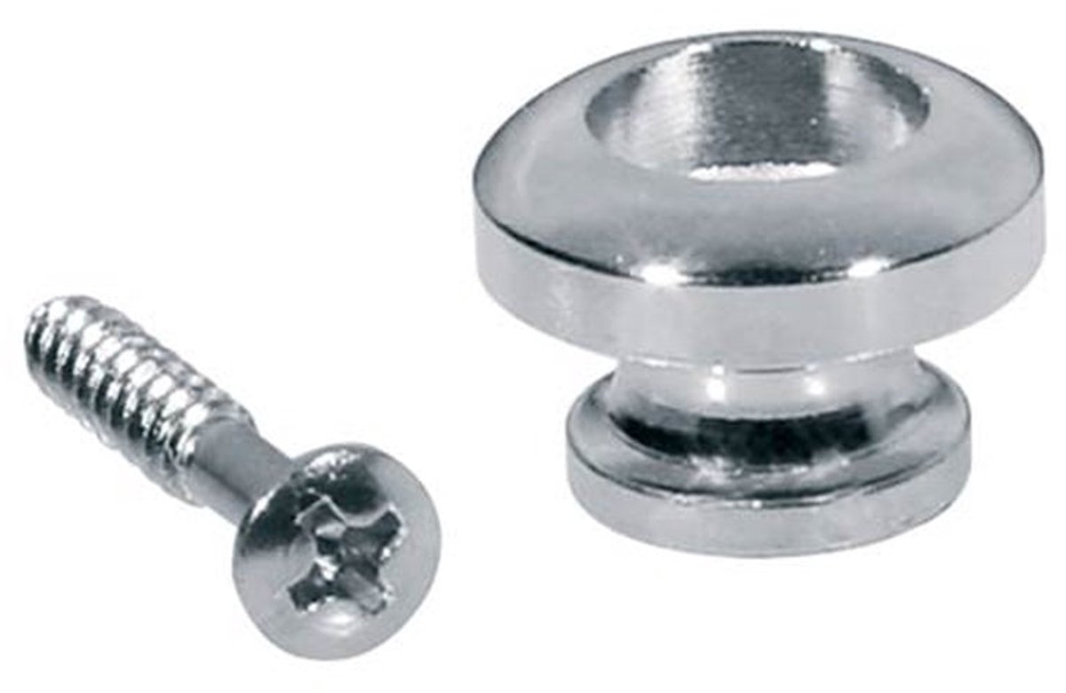 Boston EP-R-C Sferische Strap Buttons - Metalen, Chrome, 2-pack