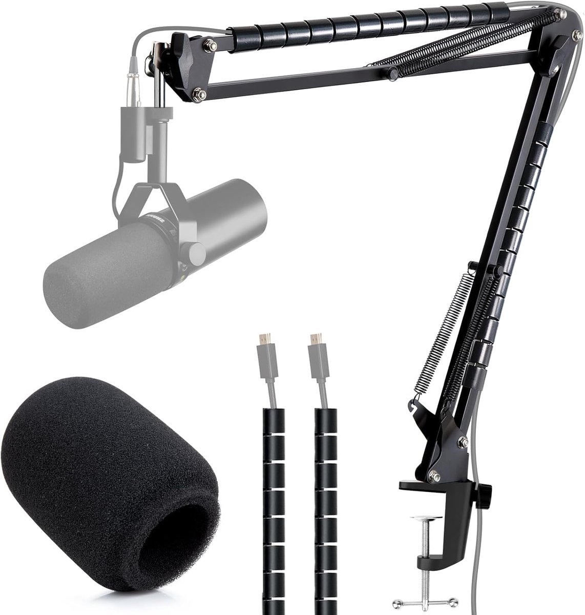 Microfoonarm voor Shure SM7dB - Dubbele ophangsystemen - Staal - Perfecte ondersteuning voor gaming - SnelShoppen