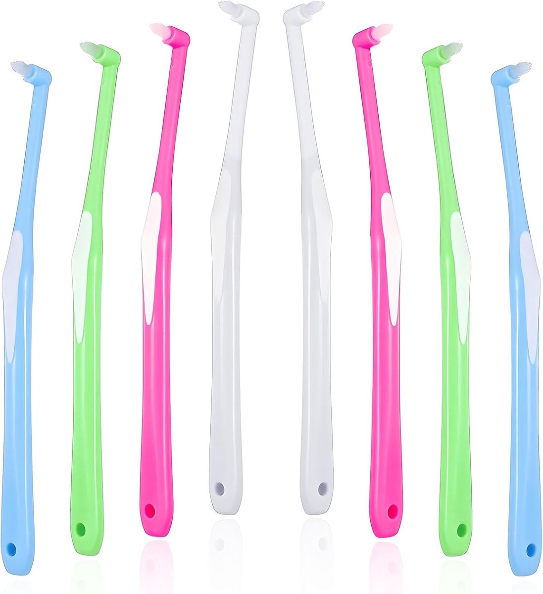 8 stuks tuft-tandenborstels, enkele tandenborstel, orthodontische tandenborstel, verzorging voor beugels, orthodontie voor gedetailleerde reiniging