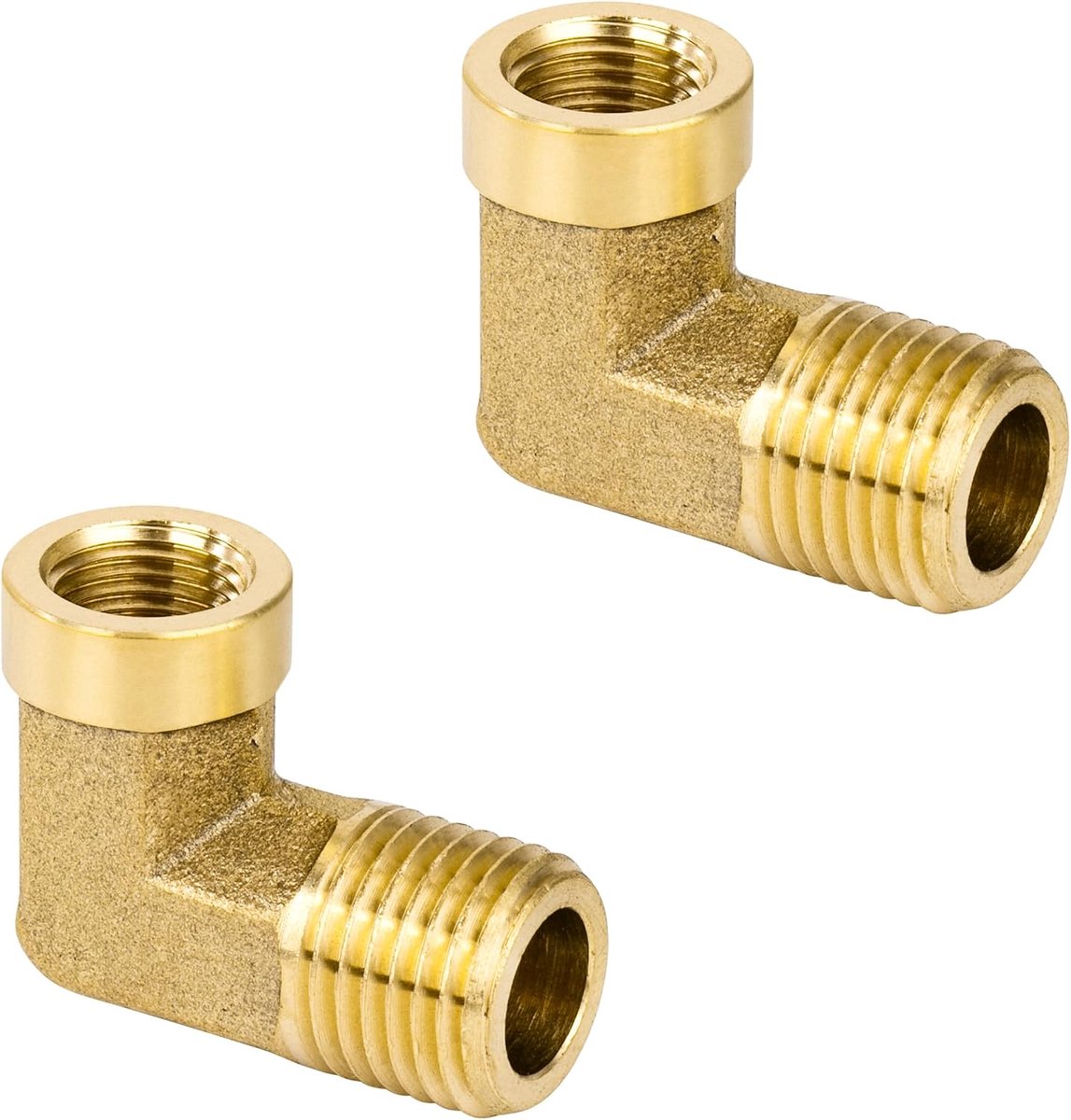 hoekbuisverbindingen, 2 stuks, 0,64 cm (1/4 inch) mannelijk op 1/8 inch (0,63 cm) vrouwelijk, schroefdraad, 90 graden hoekbuisaccessoires voor water, conversie