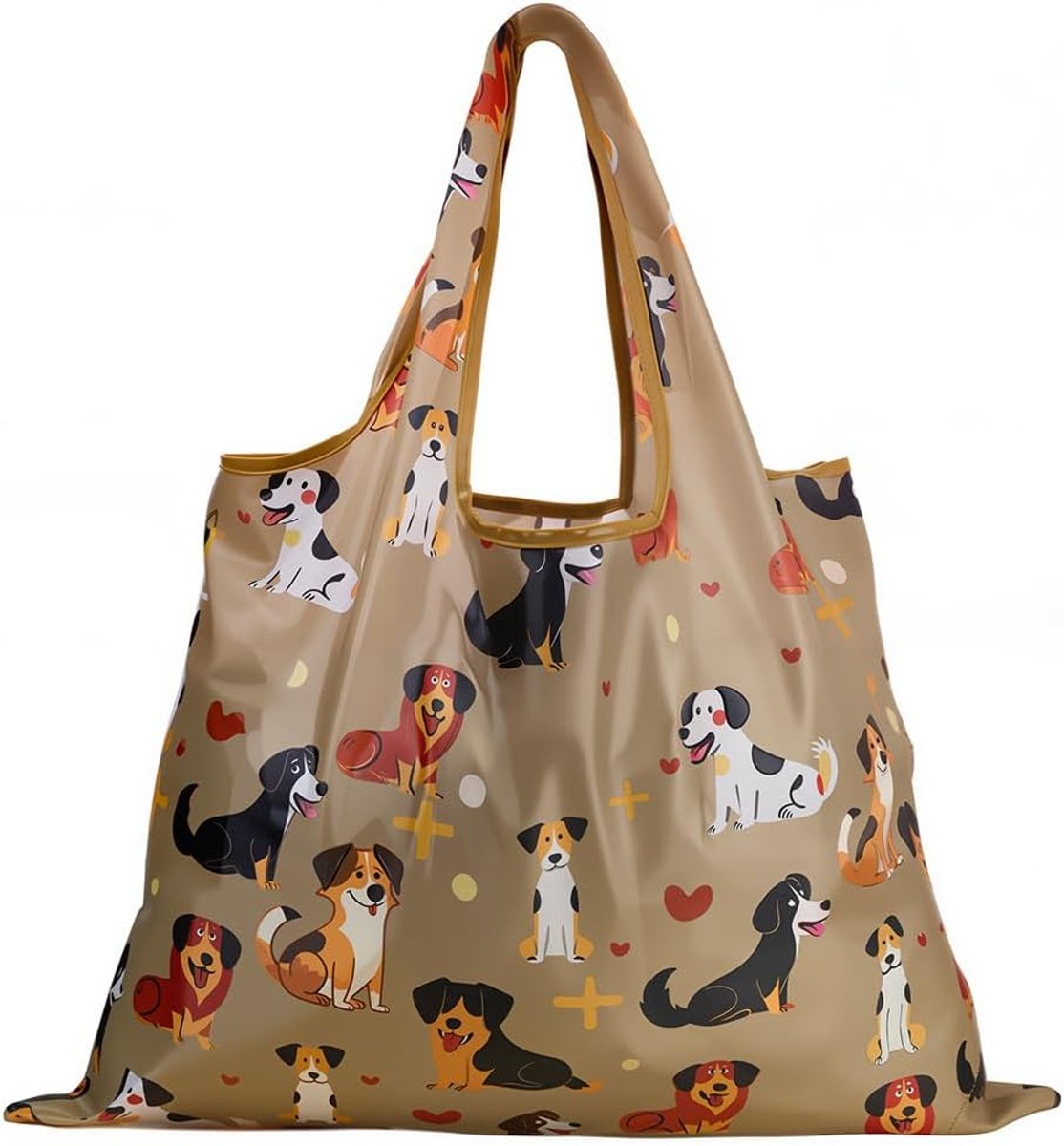 Herbruikbare boodschappentas voor honden, opvouwbare boodschappentassen, grote draagtassen met handvatten, duurzaam, wasbaar polyester, cadeaus voor vrouwen, werk, strand, vakantie, reizen