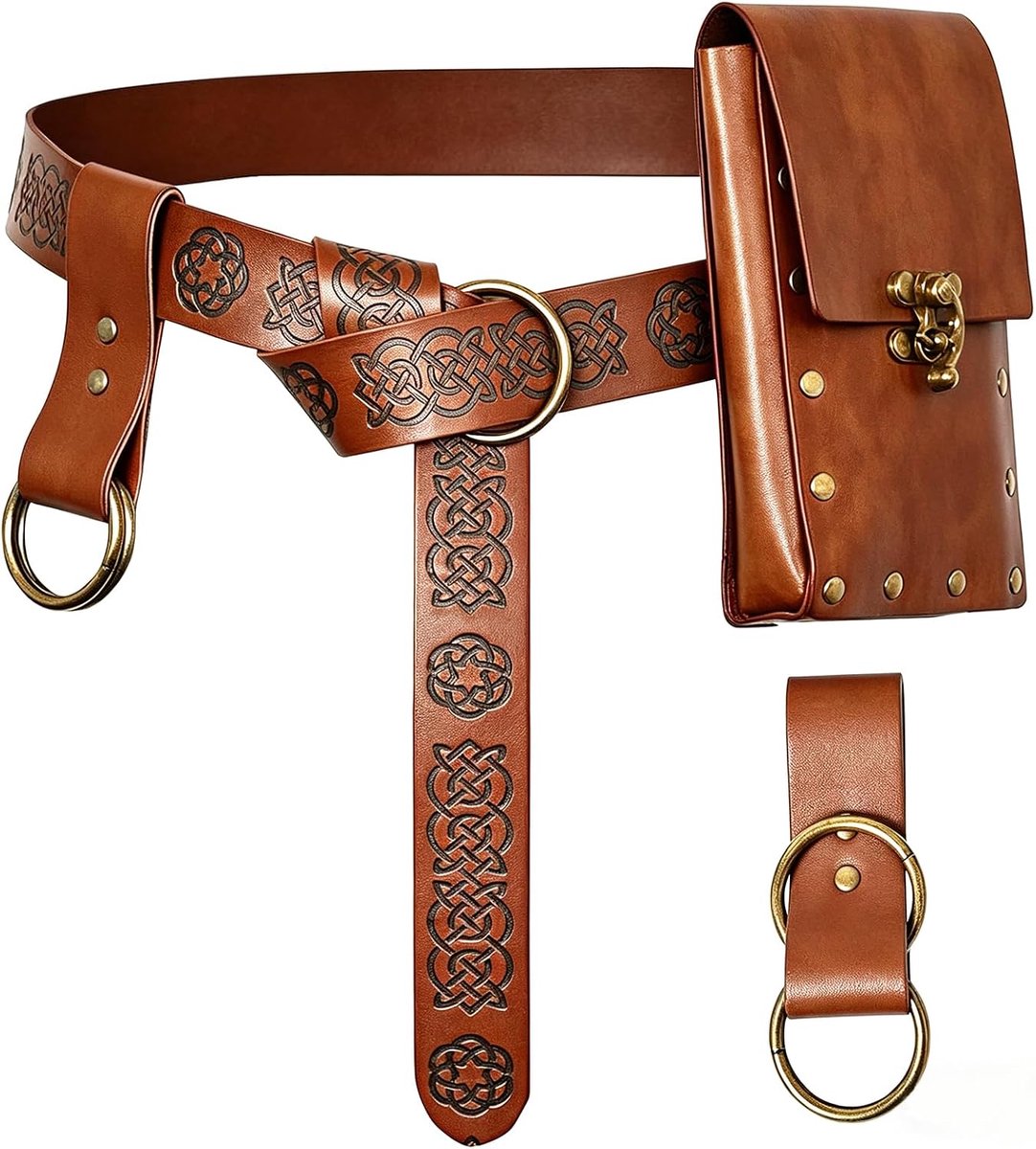 ridderaccessoires, middeleeuwse riem, middeleeuwse kleding, accessoireset, Halloween, necromantenpak, voor tovenaars, heks kostuum accessoires