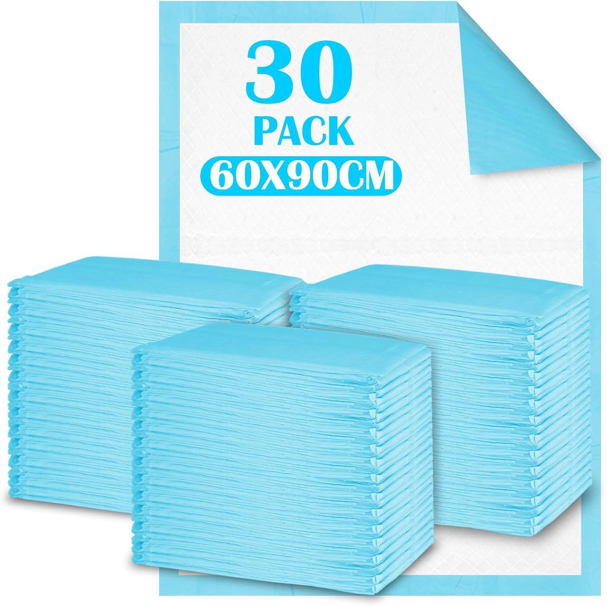 30 stuks aankleedkussens voor baby's, 60 x 90 cm, incontinentie-onderlegger, luieronderlegger, wegwerp, baby-hangmat voor onderweg, hygiënisch, met superabsorberend, zacht, water, ademend