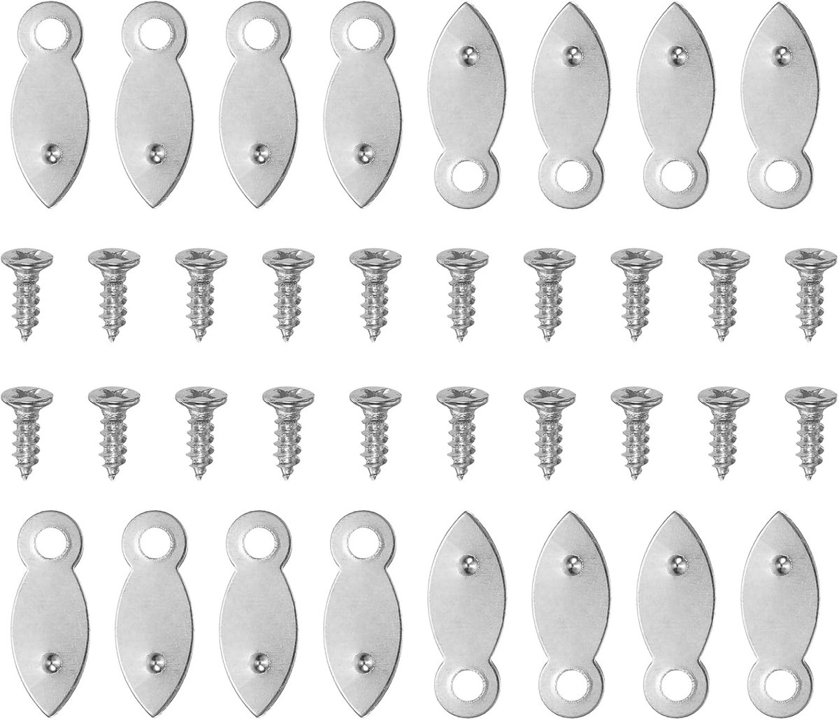 100 stuks clips voor hardware voor fotolijsten met 100 stuks schroeven, sluitingen, draaiknop, fotolijst, cliphouder, frame voor het ophangen van afbeeldingen, tekeningen, zilverkleurig