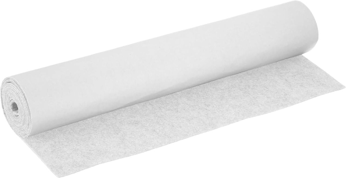 viltrol, wit, 40 x 220 cm, 2 mm dikke viltrol, knutselvilt voor liner-boxen, onderzetters, auto, vilt, tafelpoten