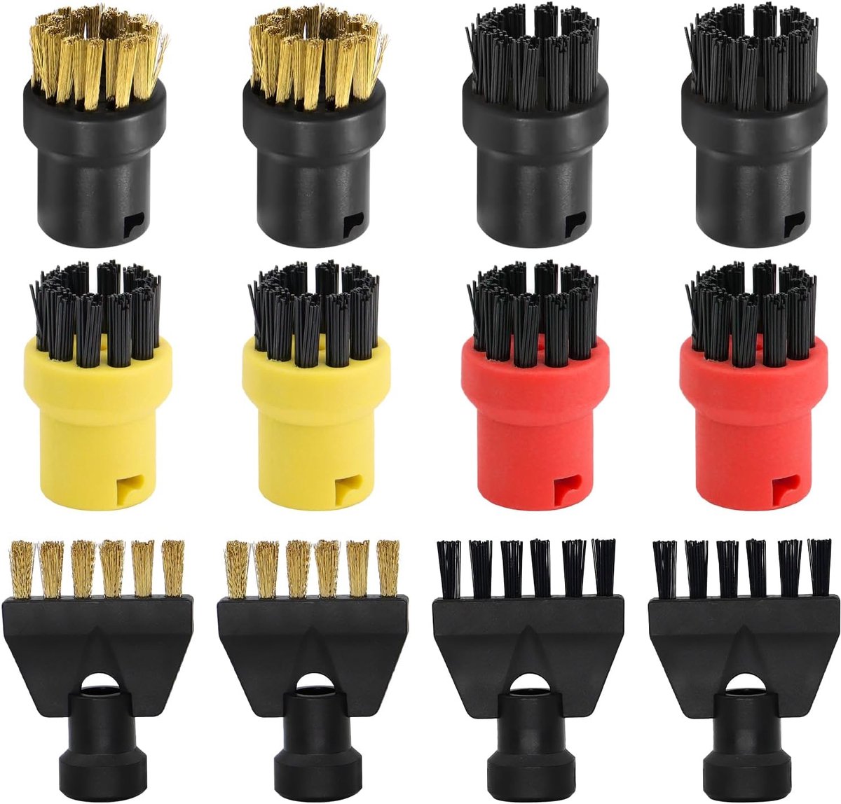 12 stuks stoomreiniger accessoires voor Kärcher SC1 SC2 SC3 SC4 SC5, stoomreiniger vervangstukken ronde borstel voegenborstel platte borstel, Efficiënte reiniging stoomreiniger opzetstukken