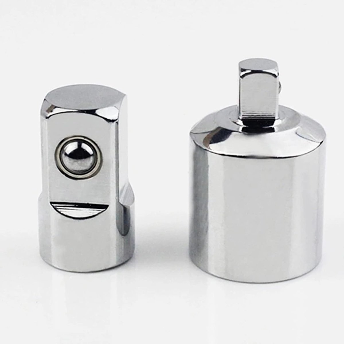 Adapter voor ratelsocket, converter, verloopstuk, 1/2 inch naar 1/4 inch, 1/4 inch naar 1/2 inch, roestvrij staal