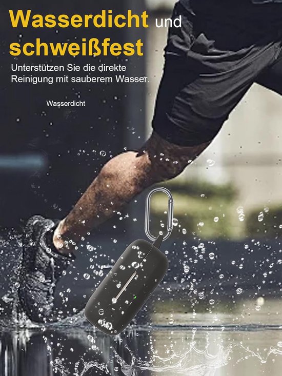 voor Huawei FreeArc Wireless Headphones, daunke zachte siliconen beschermhoes, huidvriendelijk etui met karabijnhaak, volledige bescherming, zwart — afbeelding 4