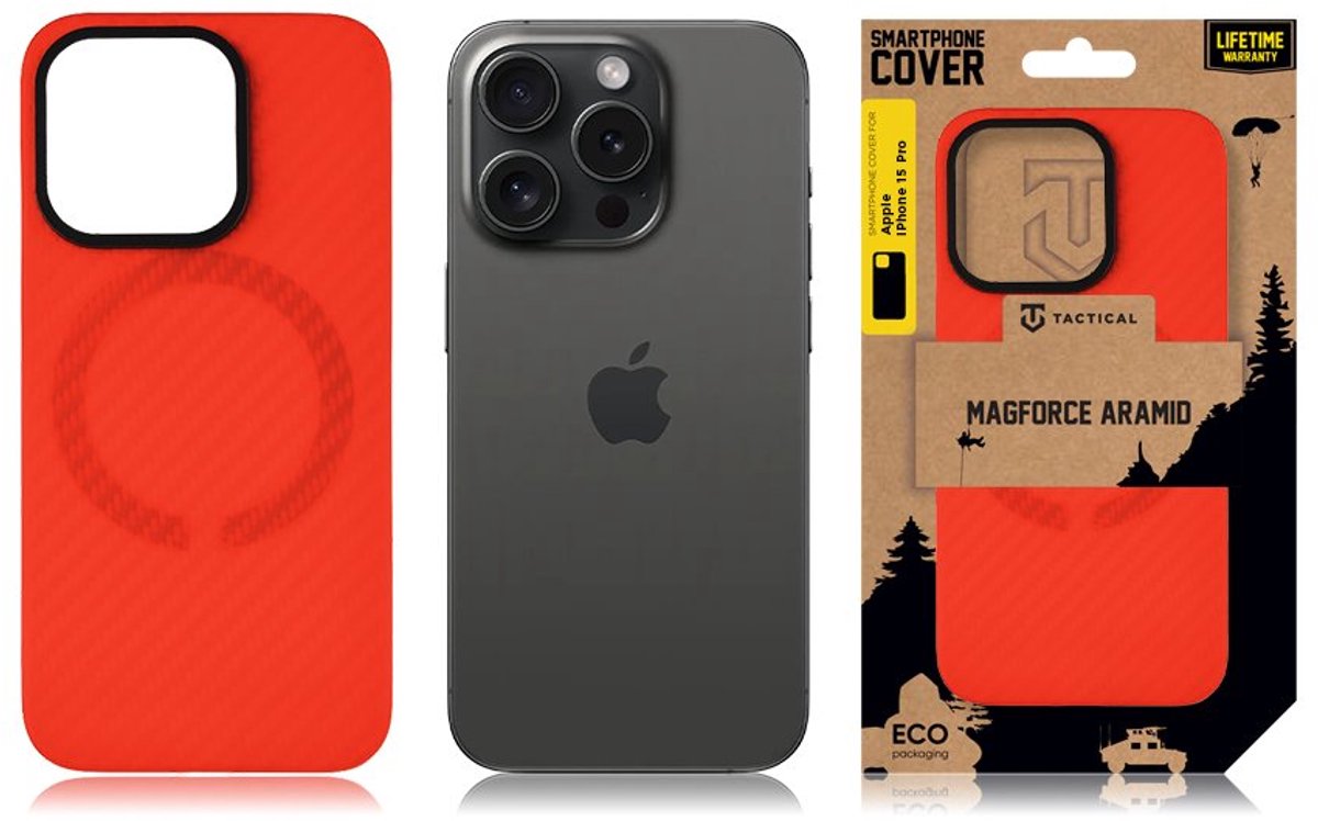Tactical MagForce hoesje - Geschikt voor iPhone 15 Pro - Bloody Mary
